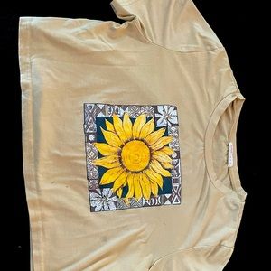 ROMWE, Sunflower mustard yellow/tan color Crop-top. Size Medium.